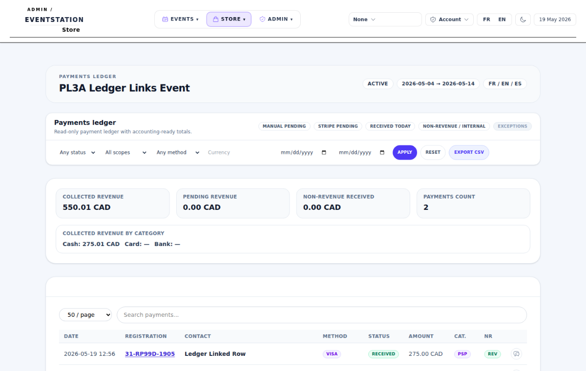 Finance ledger