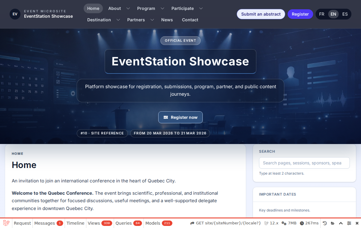 Public microsite