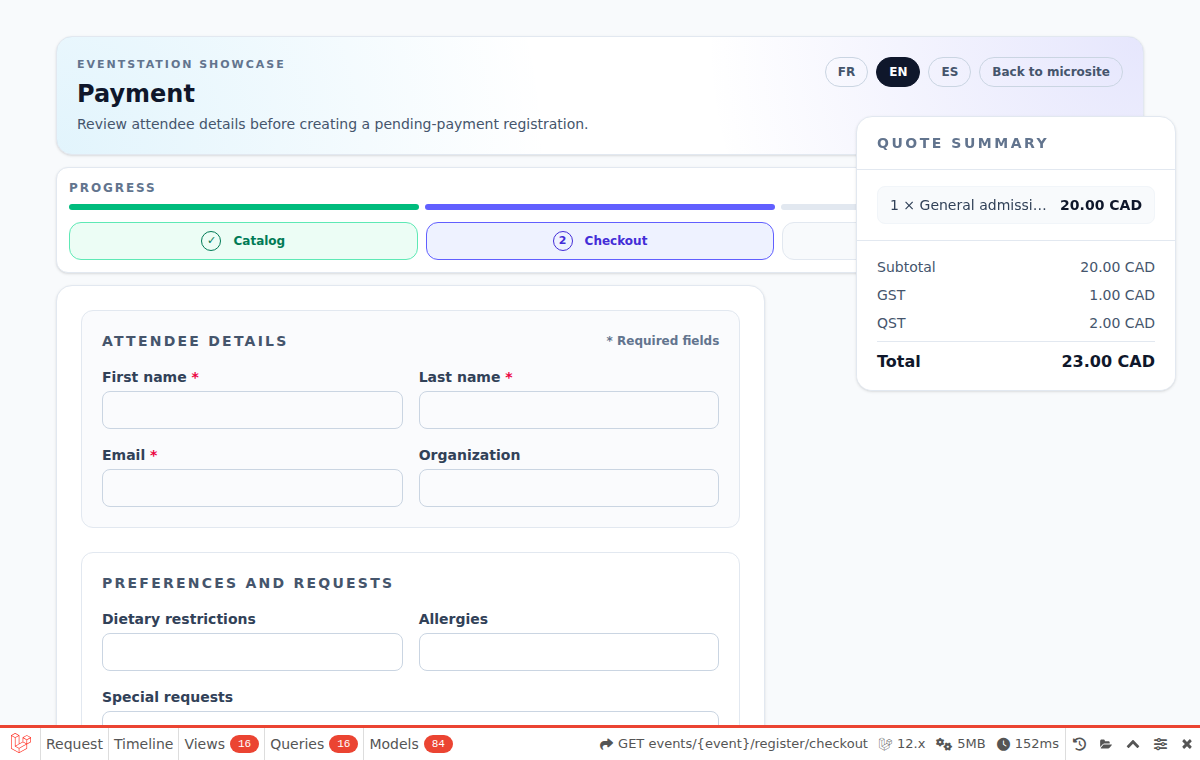 Registration and payments